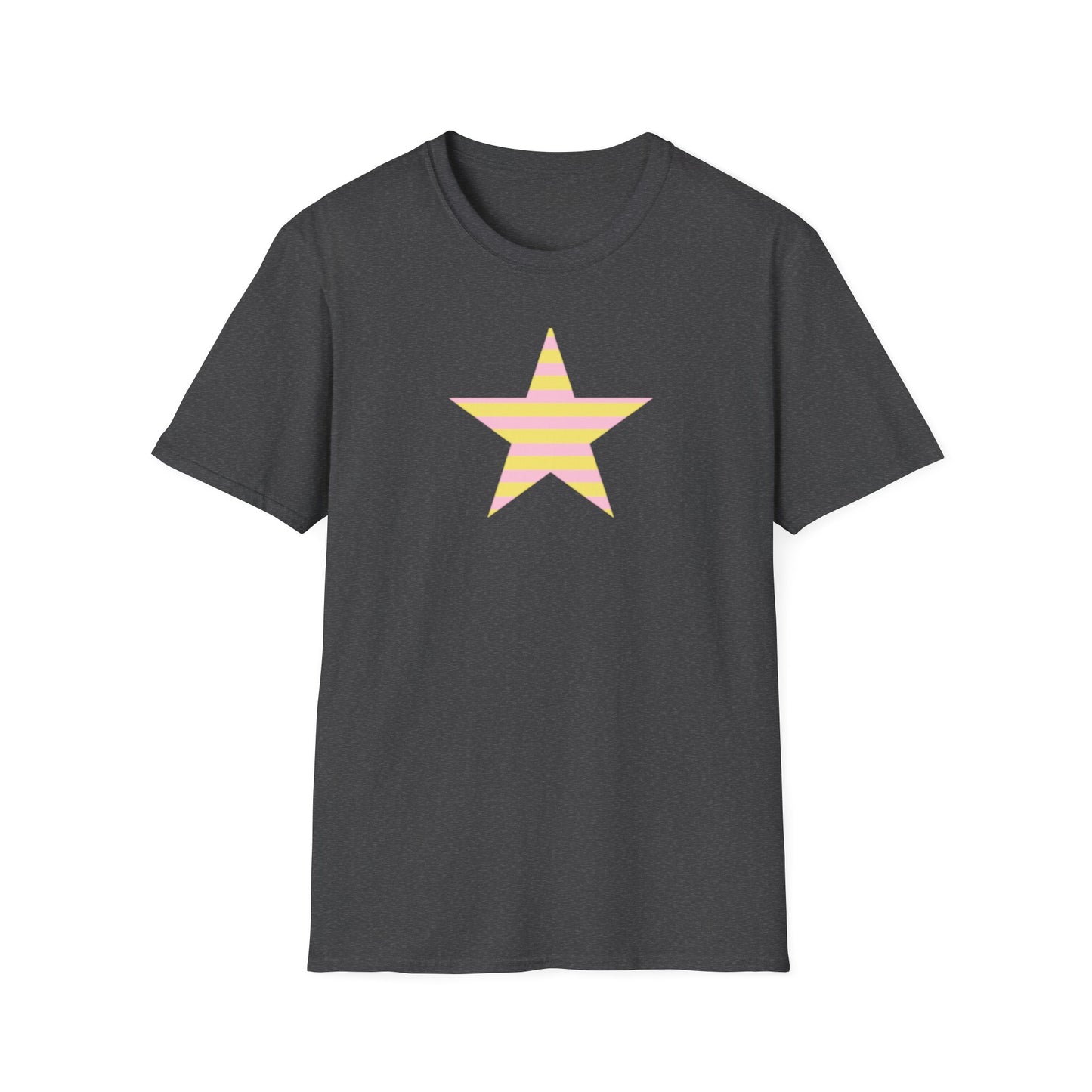 Star Stripe Tee — Pastel Pink & Yellow Graphic T-Shirt
