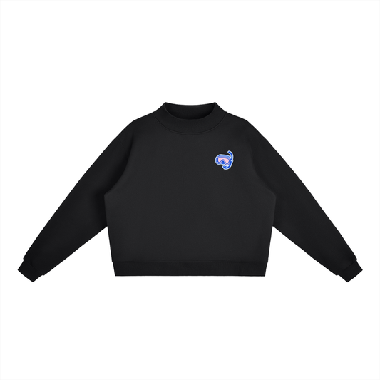 Scuba Summer Essential Fleece Mock-Neck Crew Sweatshirt