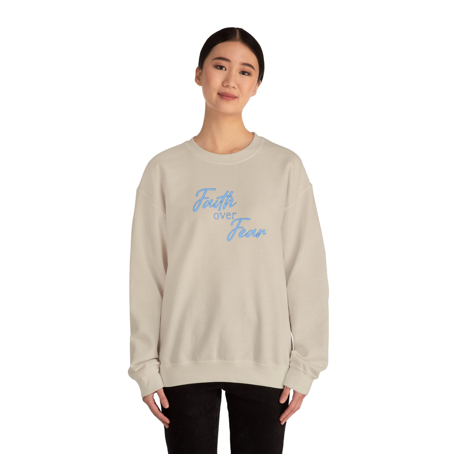 Faith Over Fear Crewneck — Inspirational Christian Sweatshirt