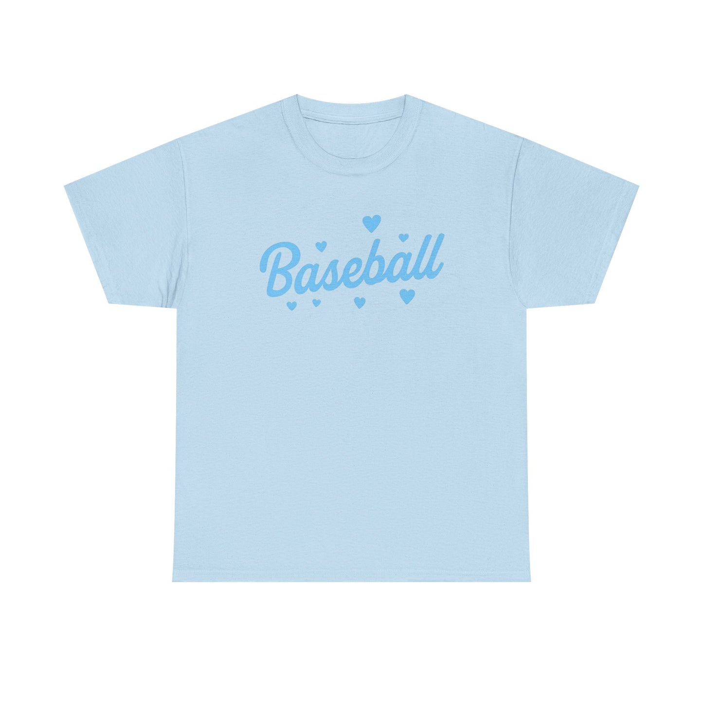 Baseball Heart Tee — Cute Script Baseball Shirt for Fans & Players