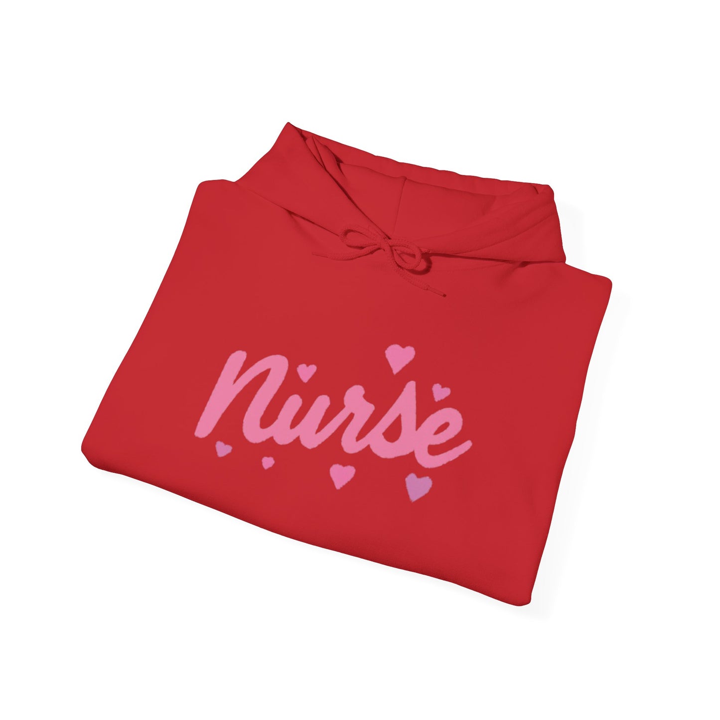 Nurse Heart Hoodie — Pink Script Nurse Hoodie for Medical Professionals, Gifts for Nurses