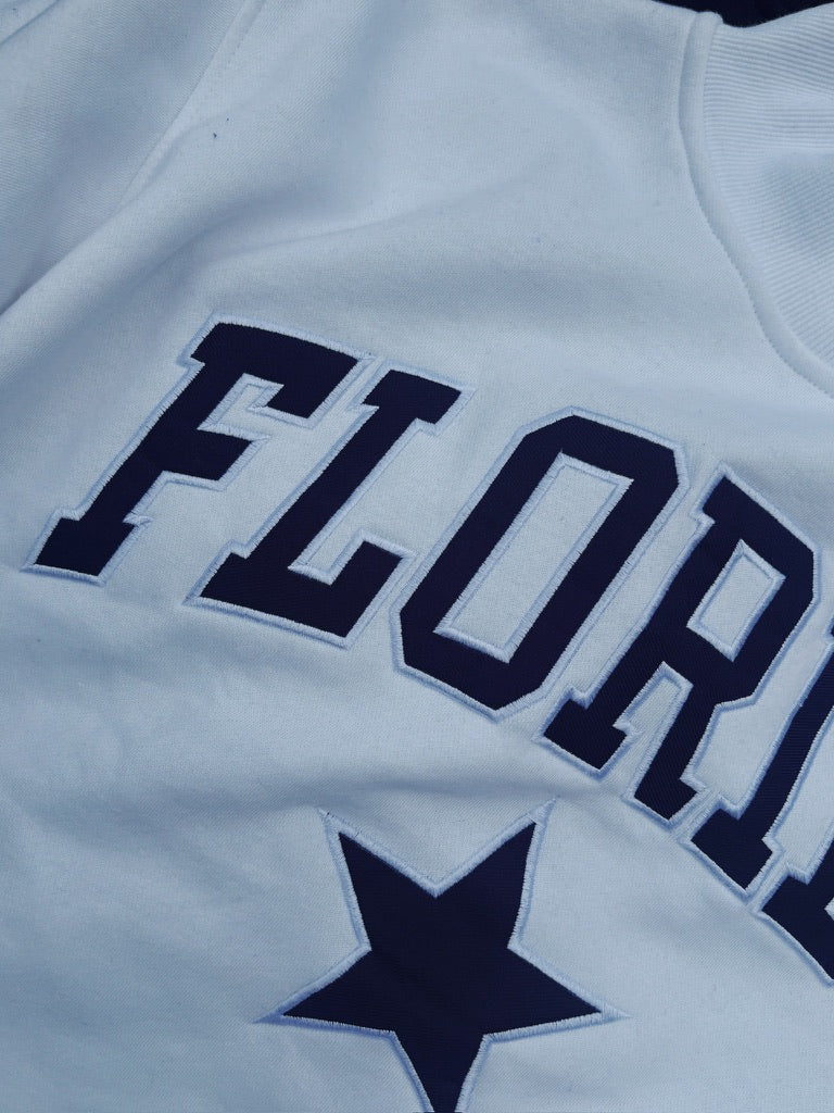 WHITE FLORIDA STAR MOCK NECK