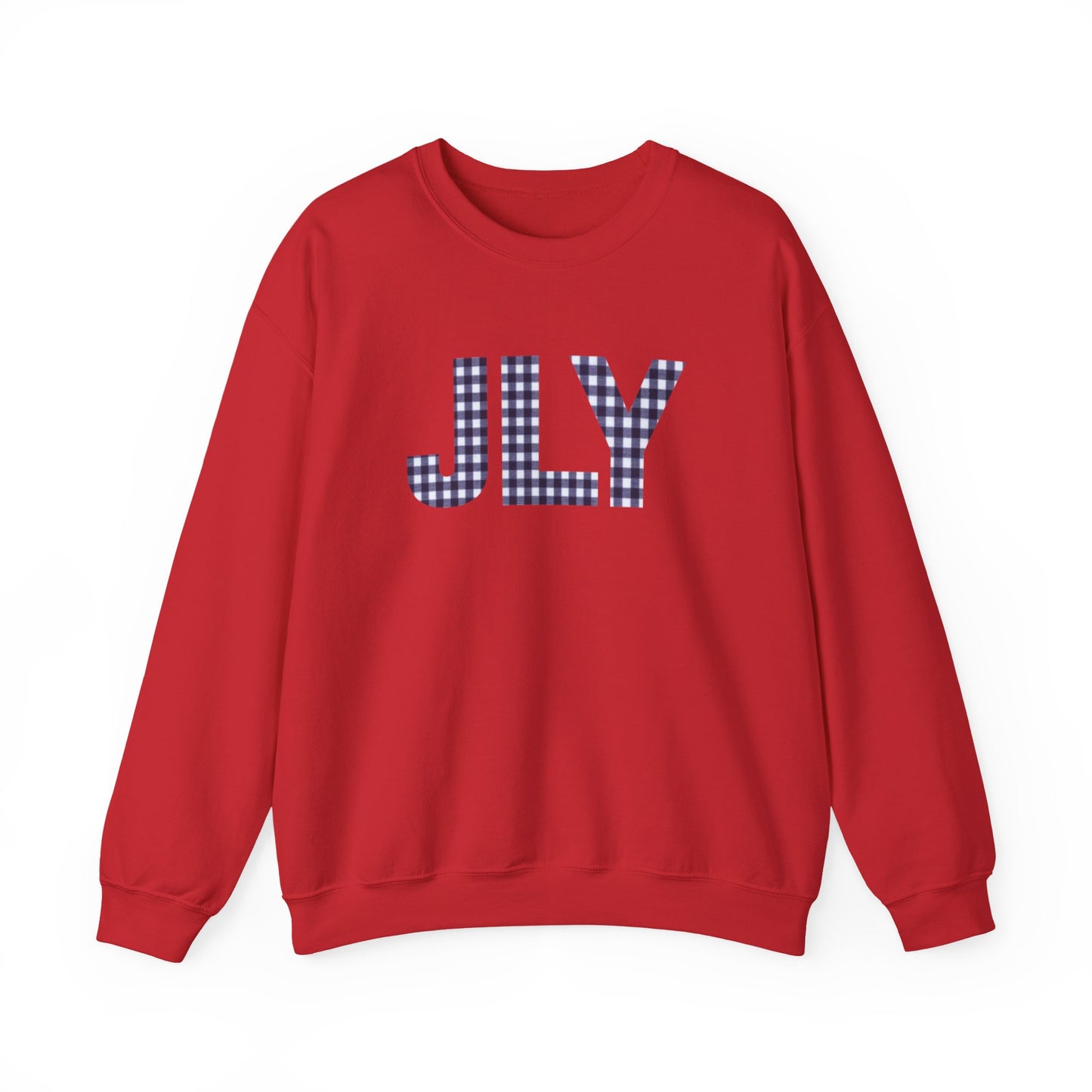 JLY Plaid Monogram Crewneck Sweatshirt