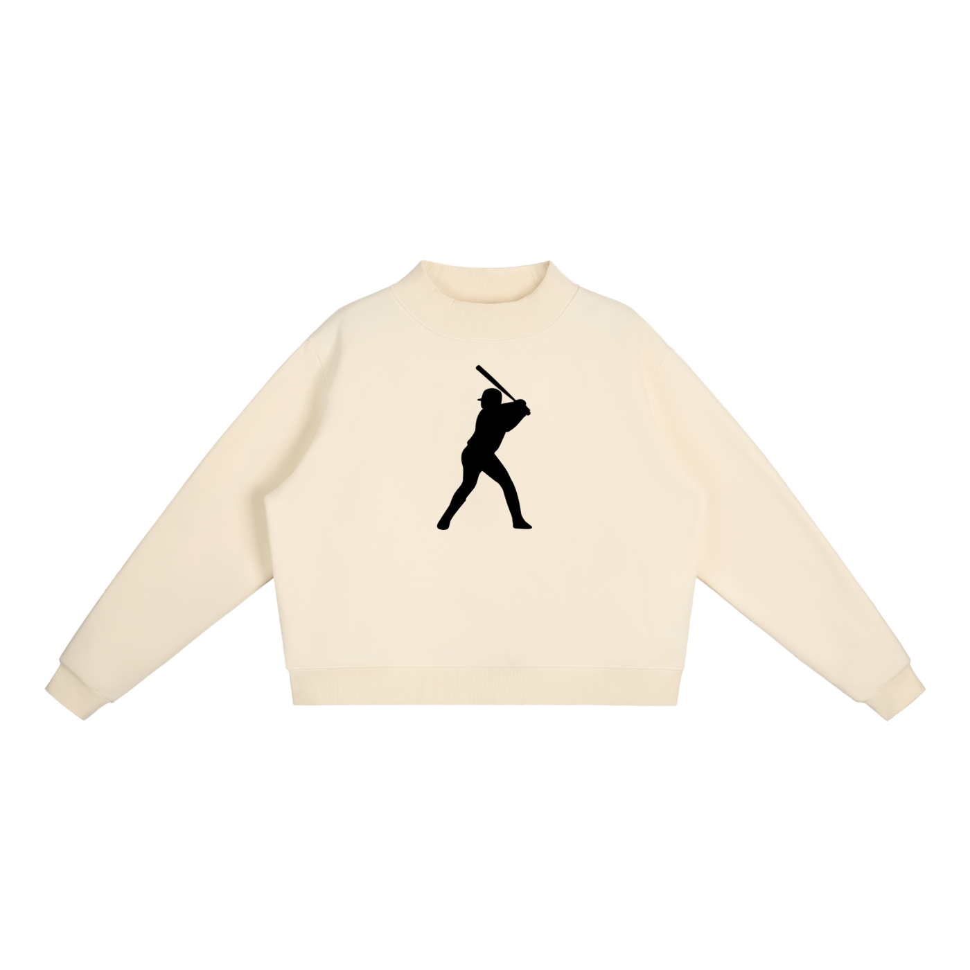 Baseball Essential Fleece Mock-Neck Crew Sweatshirt