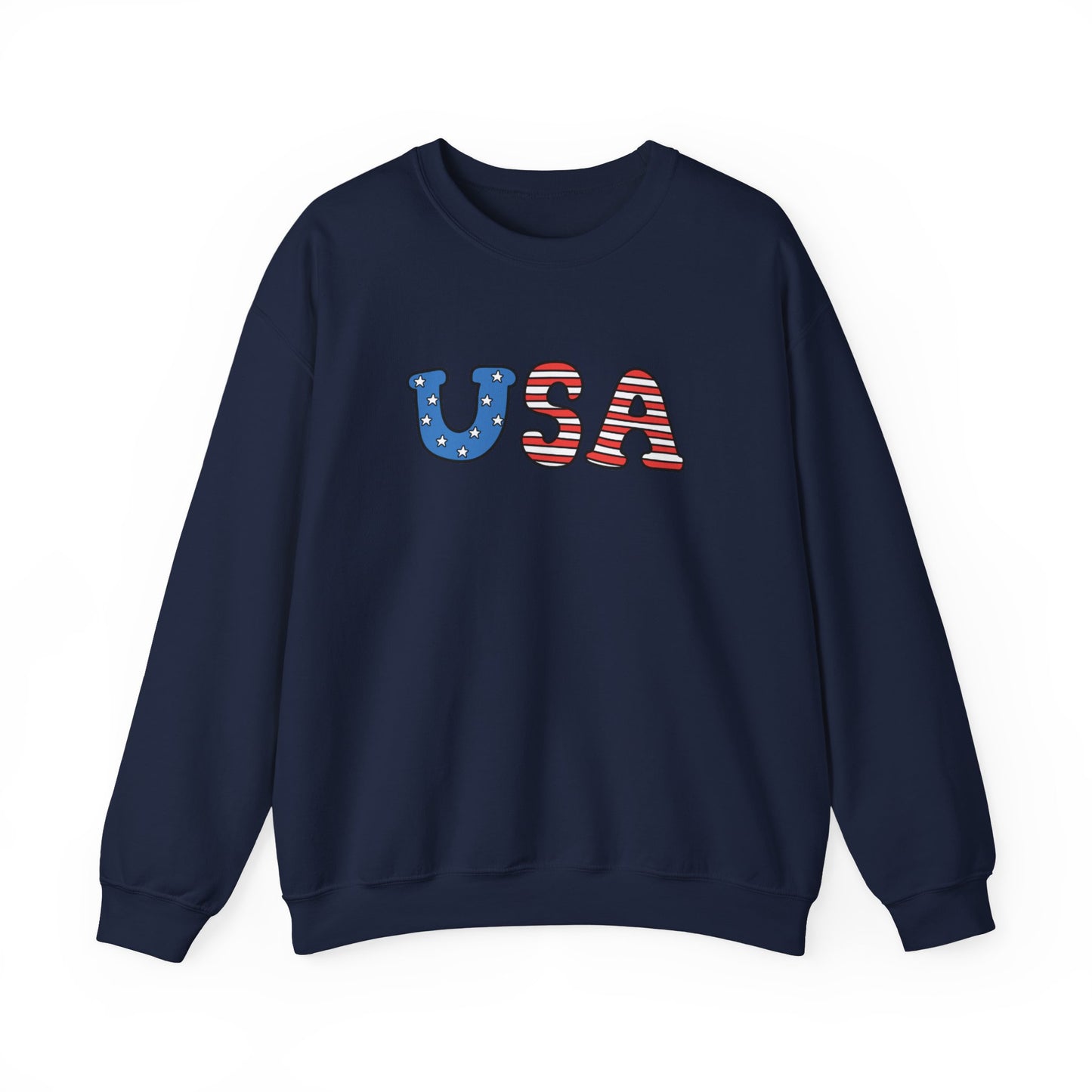 USA Flag Graphic Sweatshirt — Patriotic Crewneck