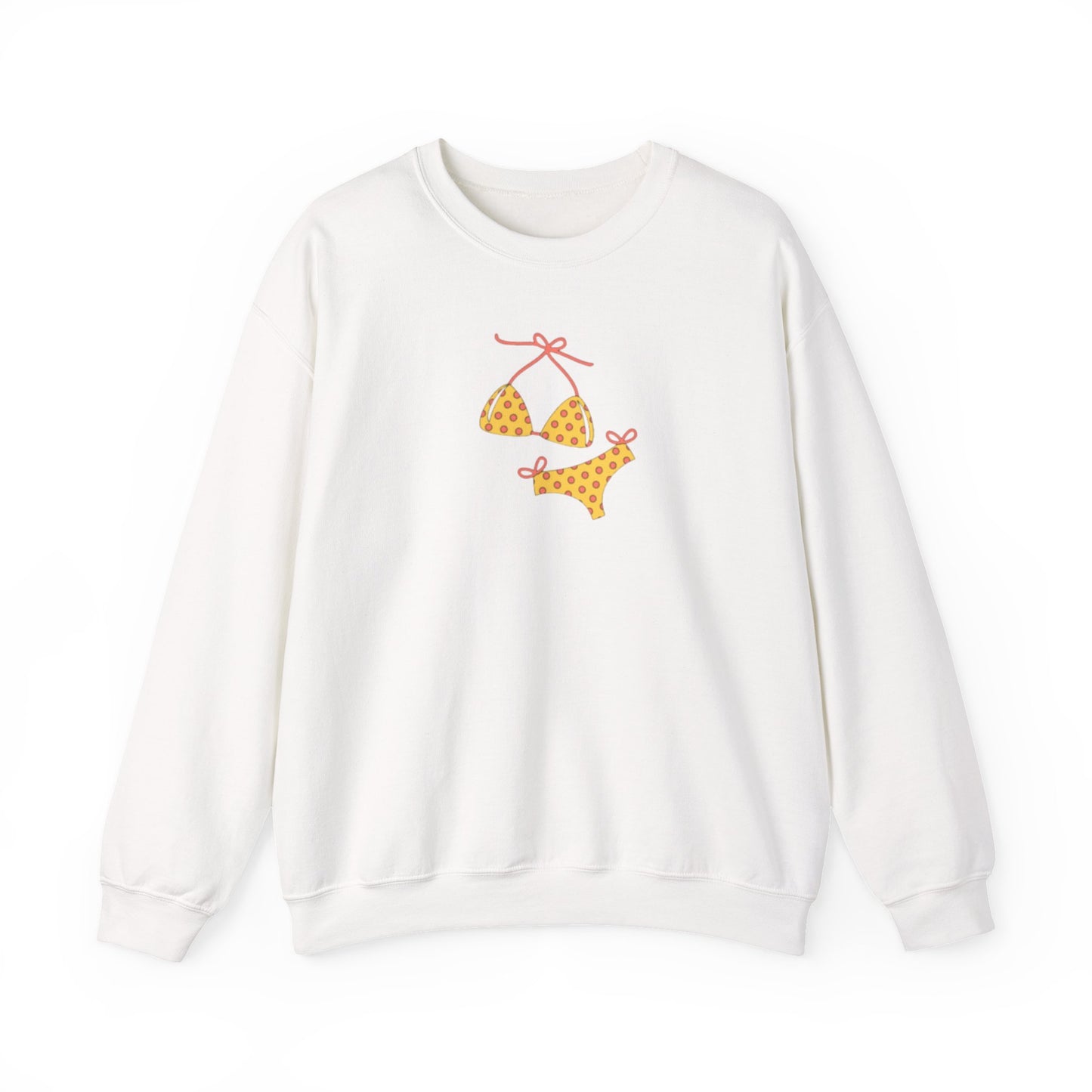 Yellow Polka Dot Bikini Crew neck — Cute Summer Beach Tee