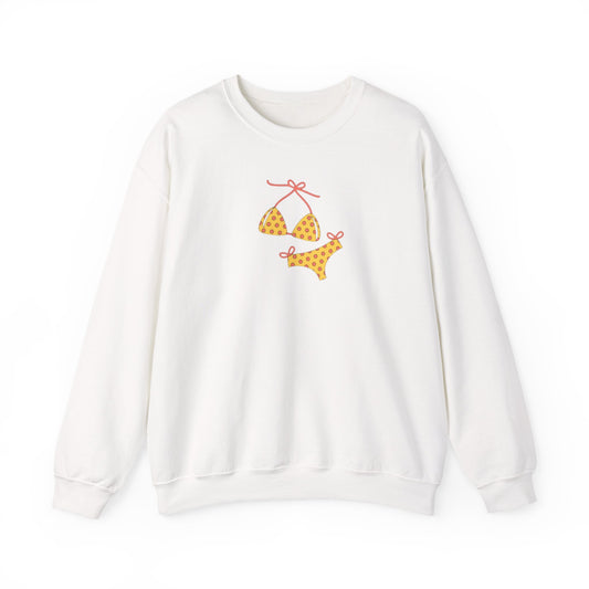 Yellow Polka Dot Bikini Crew neck — Cute Summer Beach Tee