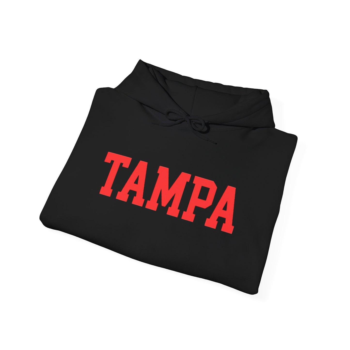 Tampa Hoodie — Classic Collegiate Pullover with Bold Red Text