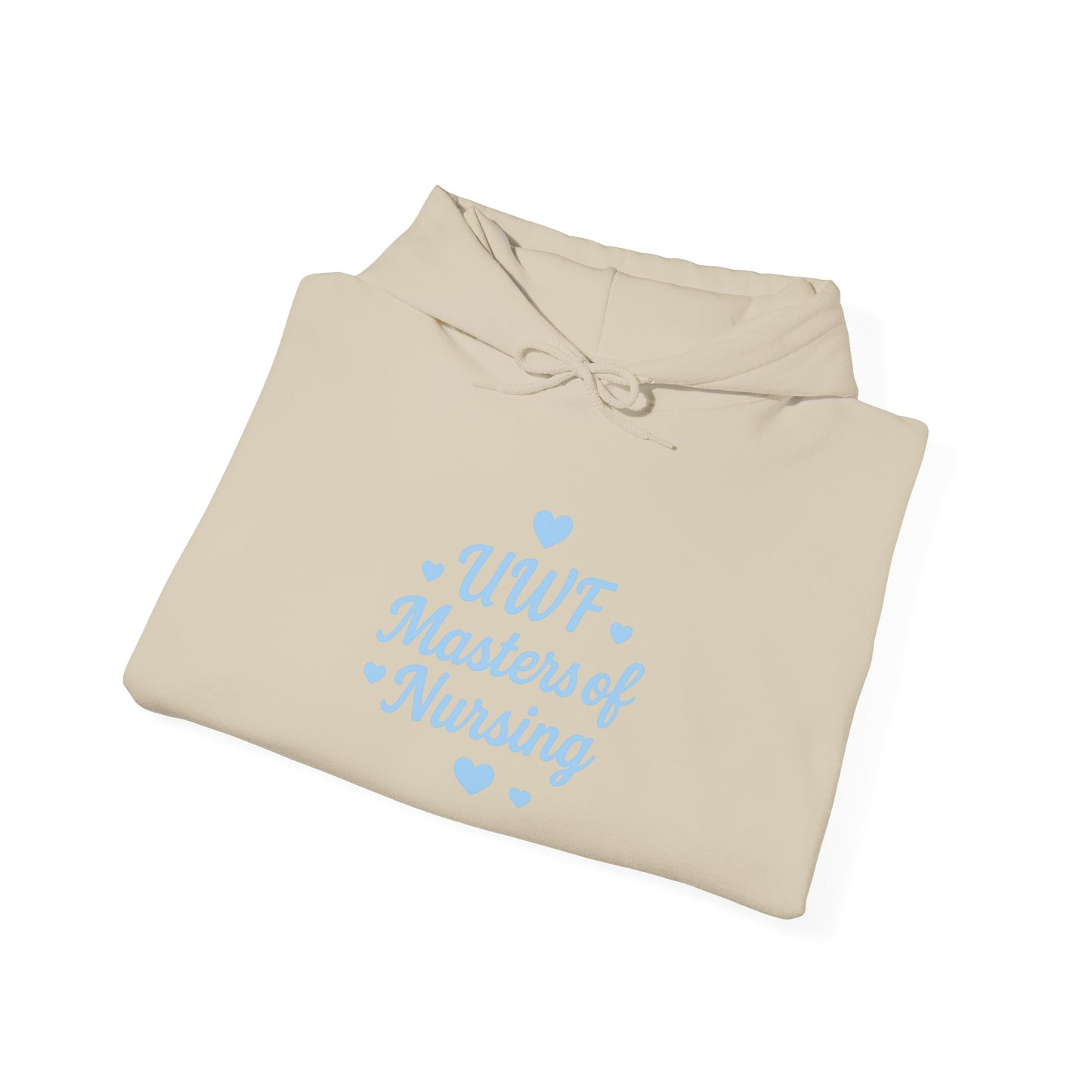 UWF Masters of Nursing Hoodie — Light Blue Heart Nursing School Sweatshirt
