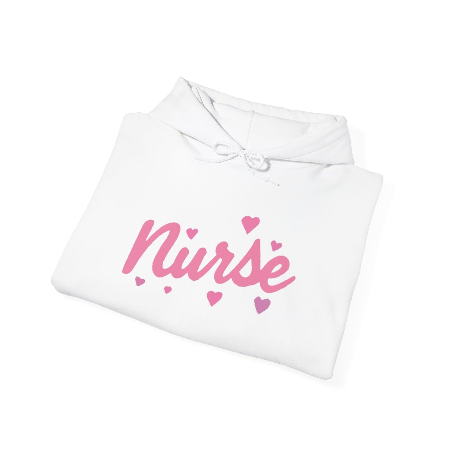 Nurse Heart Hoodie — Pink Script Nurse Hoodie for Medical Professionals, Gifts for Nurses