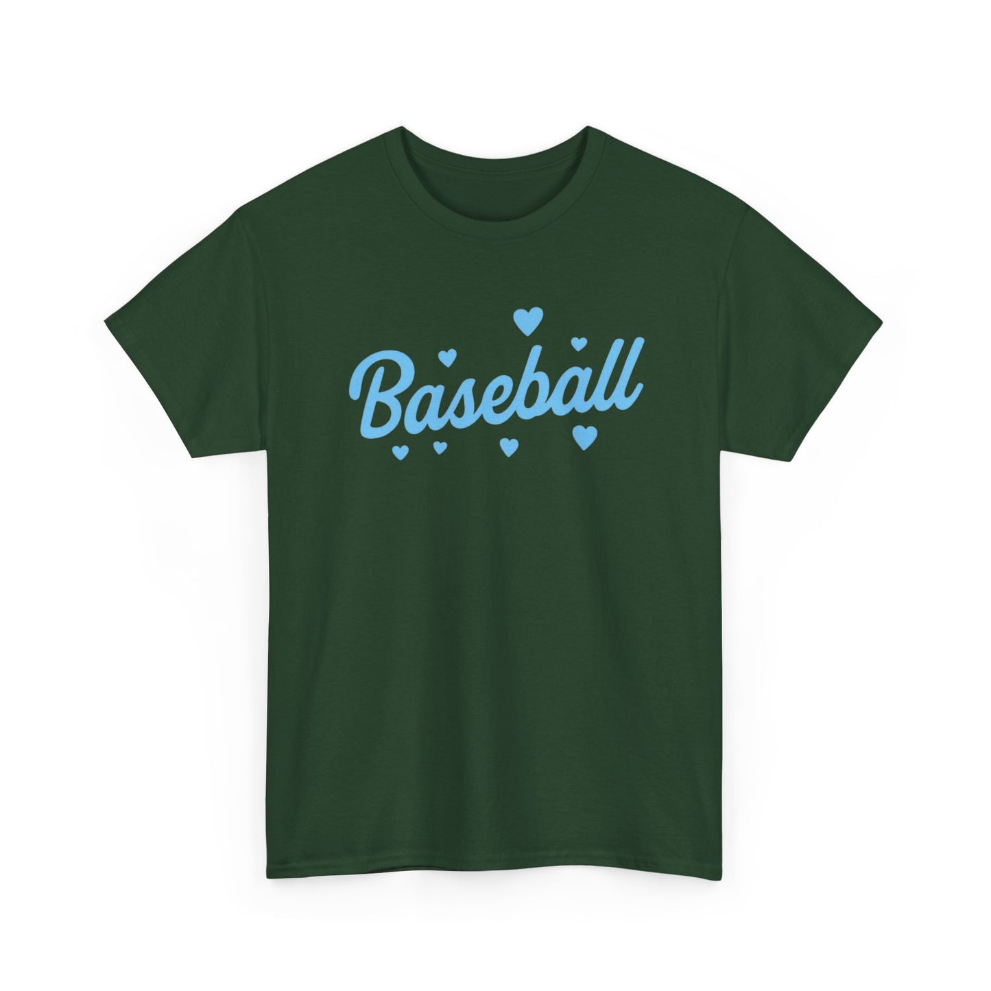 Baseball Heart Tee — Cute Script Baseball Shirt for Fans & Players