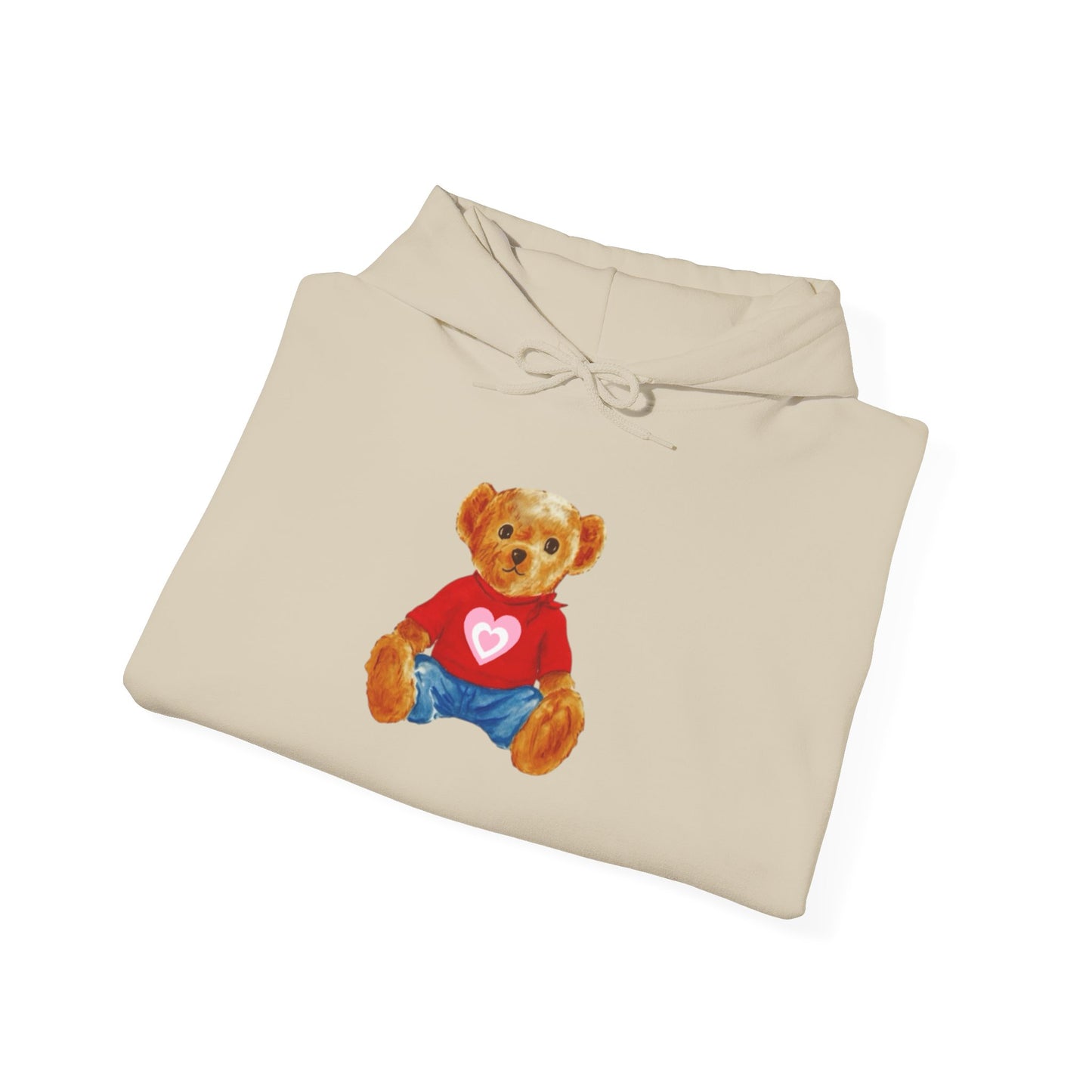 Teddy Bear Hoodie — Cute Heart Graphic
