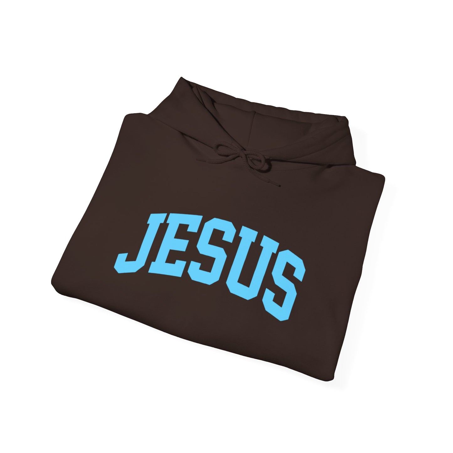 Jesus Hoodie - Blue Lettering Christian Faith Pullover