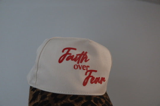 FAITH OVER FEAR- LEOPARD AND RED