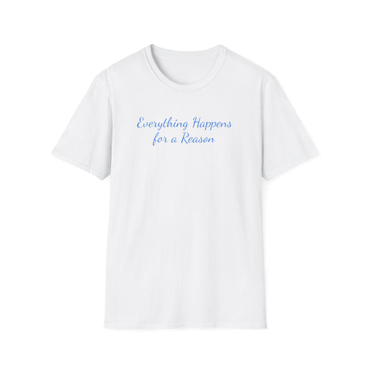 Nautical Cottagecore T-Shirt — “Everything Happens for a Reason” Blue Sea Life Tee