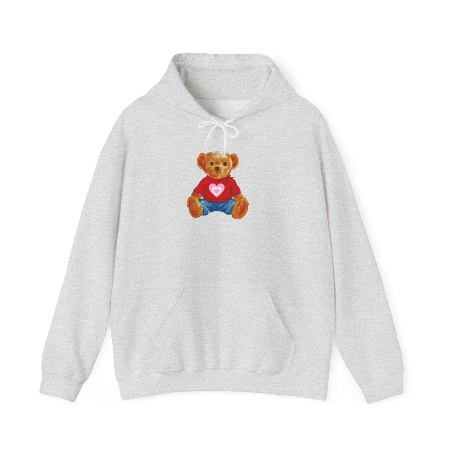 Teddy Bear Hoodie — Cute Heart Graphic