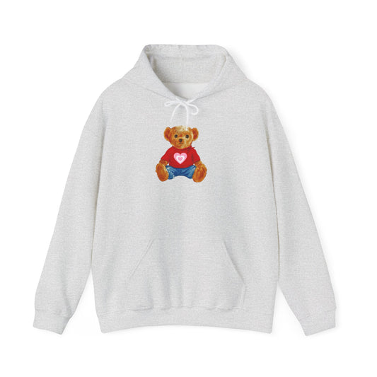 Teddy Bear Hoodie — Cute Heart Graphic