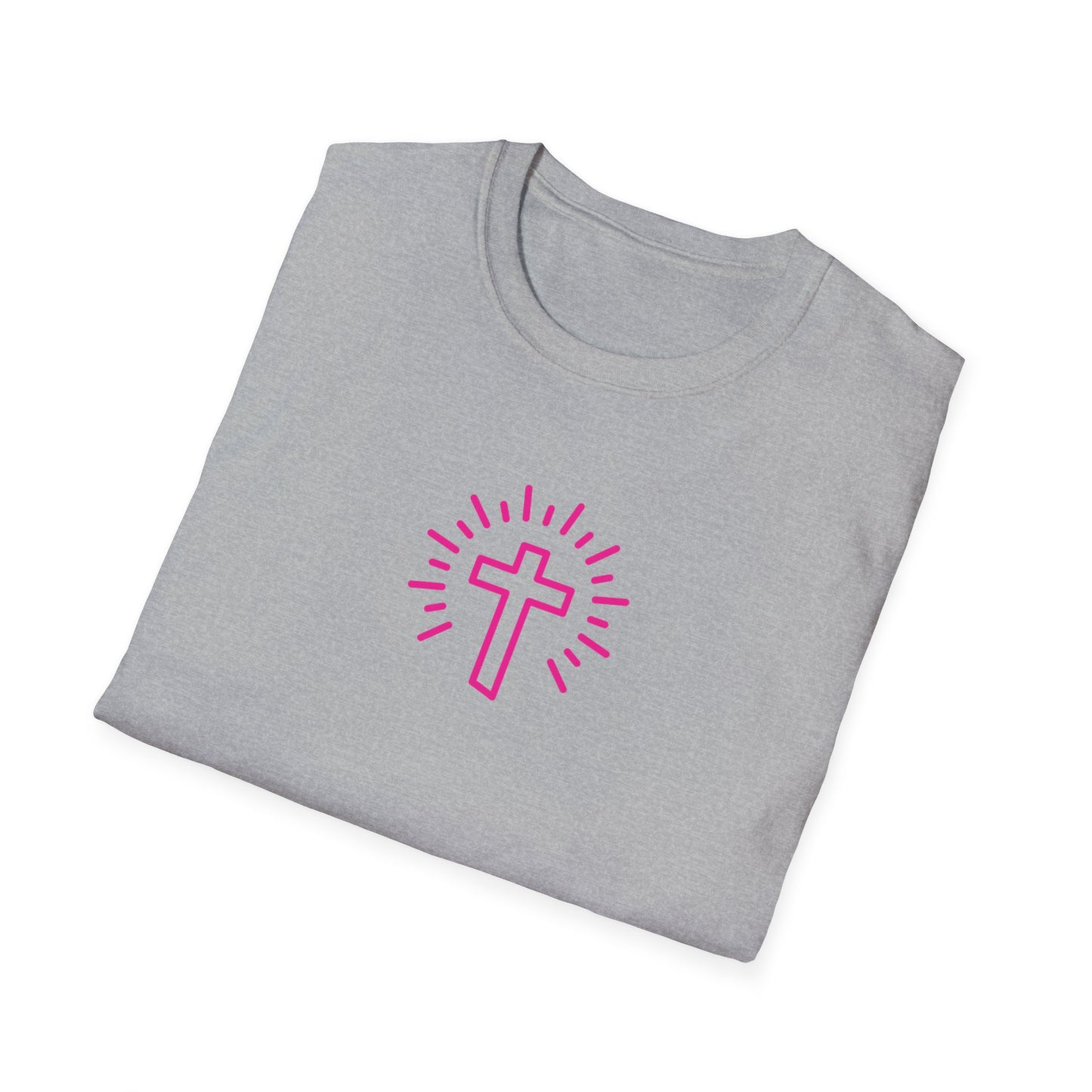 Christian Cross T-Shirt — Pink Radiant Faith Tee
