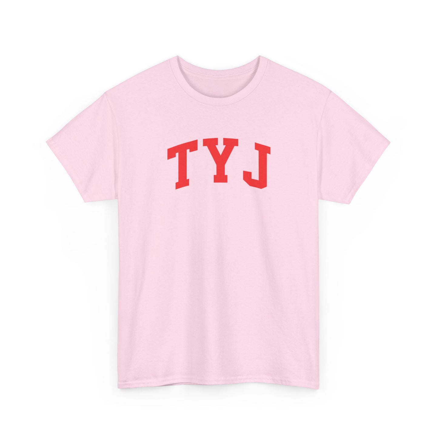 TYJ Arch Logo T-Shirt — Minimal Red College-Style Tee