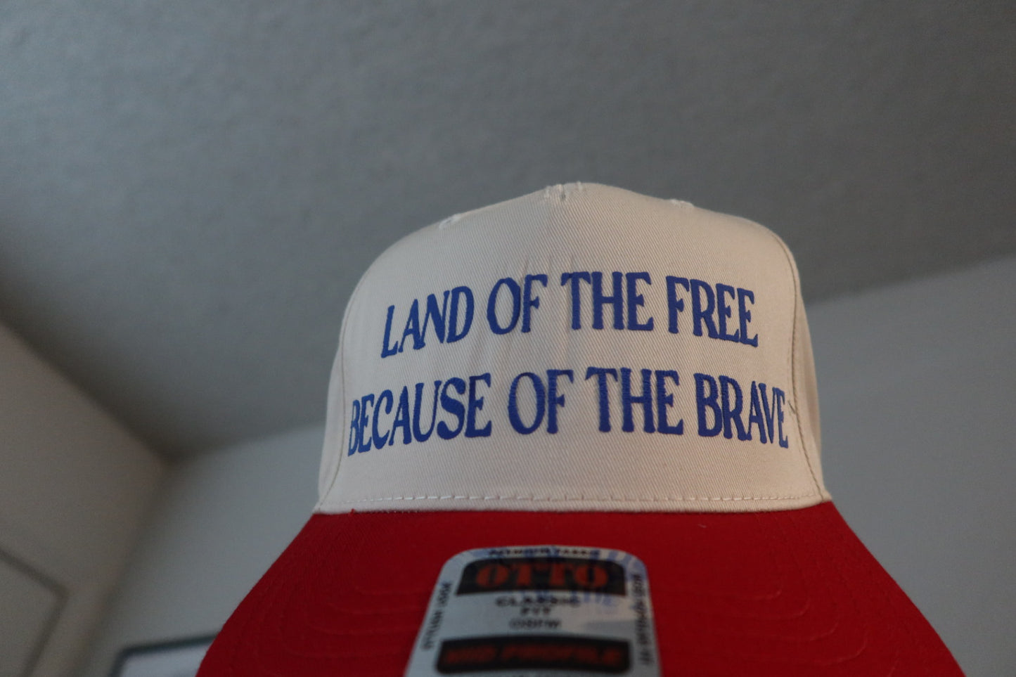 LAND OF THE FREE BECAUSE OF THE BRAVE-NATURAL AND RED HAT