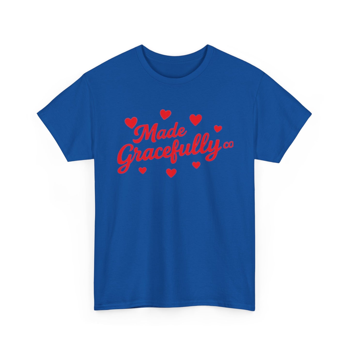 Made Gracefully Tee — Feminine Heart Script Graphic T-Shirt
