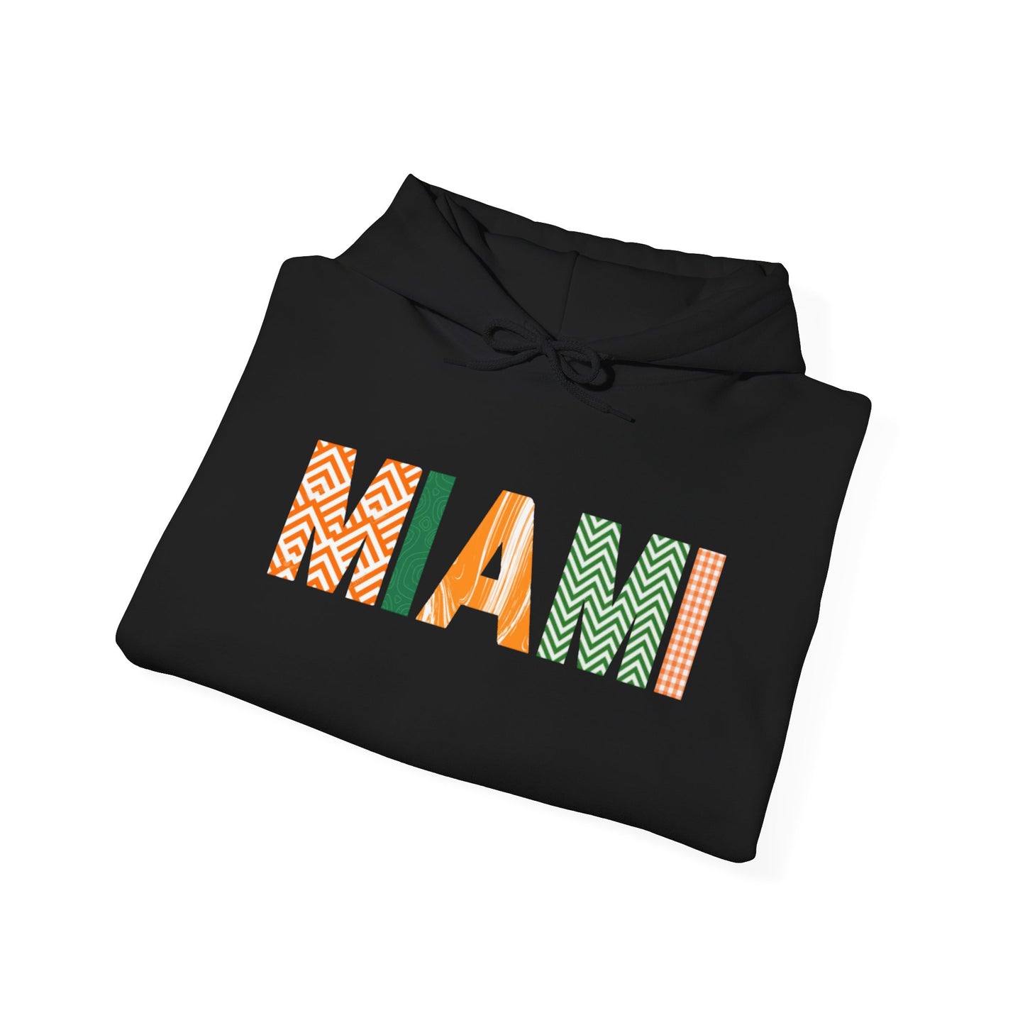 Miami Patterned Hoodie - Bright Geometric MIA City Sweatshirt