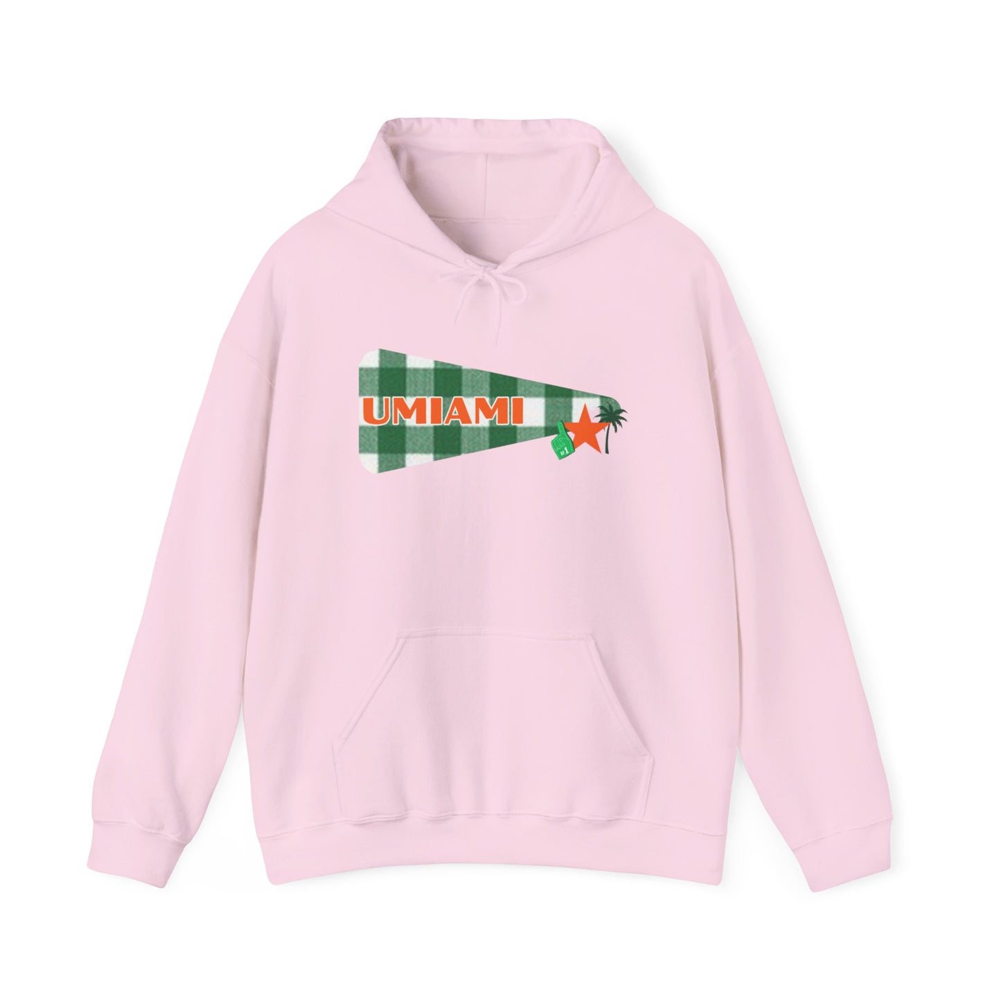 Miami Pennant Hoodie – Retro Green & Orange University Style