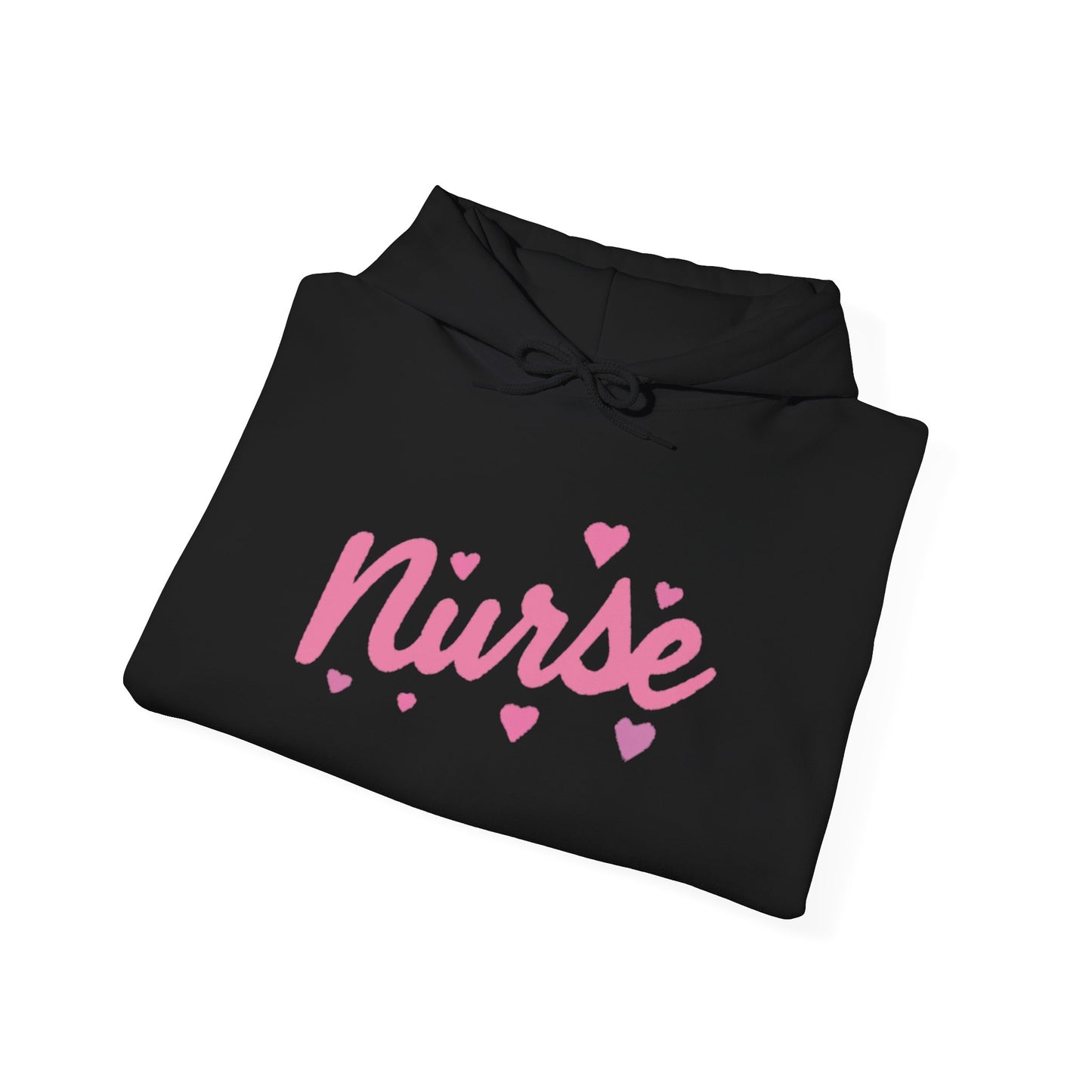 Nurse Heart Hoodie — Pink Script Nurse Hoodie for Medical Professionals, Gifts for Nurses