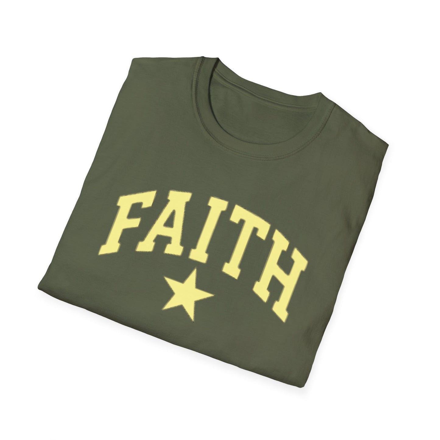 Faith Graphic T-Shirt — Yellow Lettering with Star