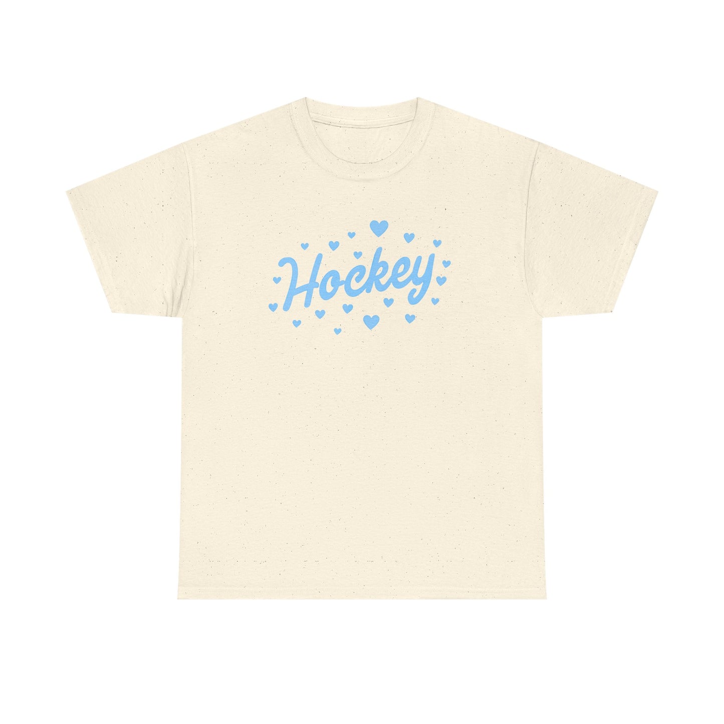 Hockey Heart Tee — Cute Light Blue Script Hockey Shirt