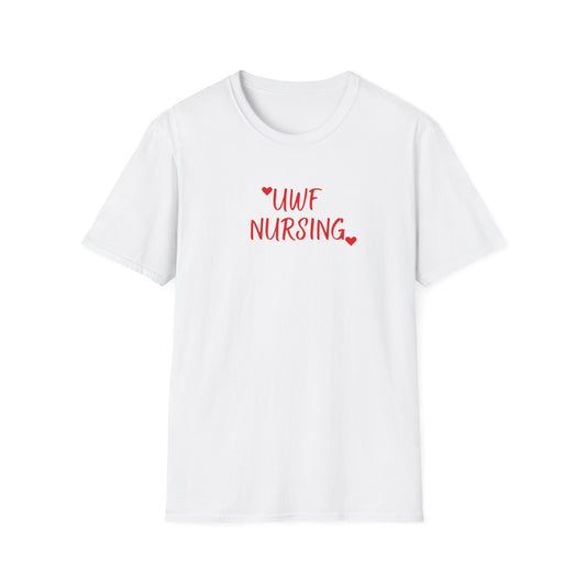 UWF Nursing T-Shirt — Cute Red Heart Nursing Tee for University of West Florida Students & Nurses
