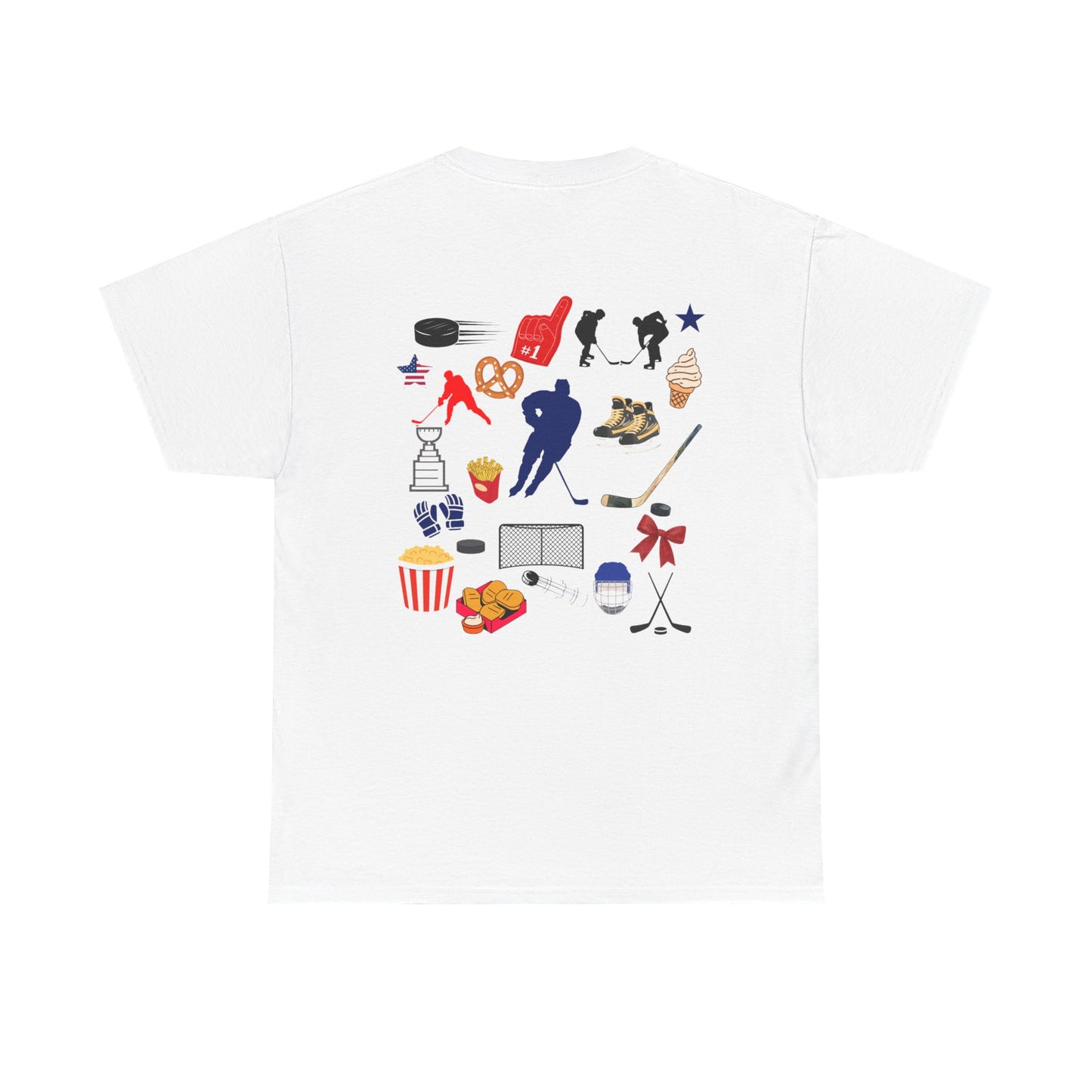 Hockey Icons Tee — Vintage Hockey Sticker Collage T‑Shirt