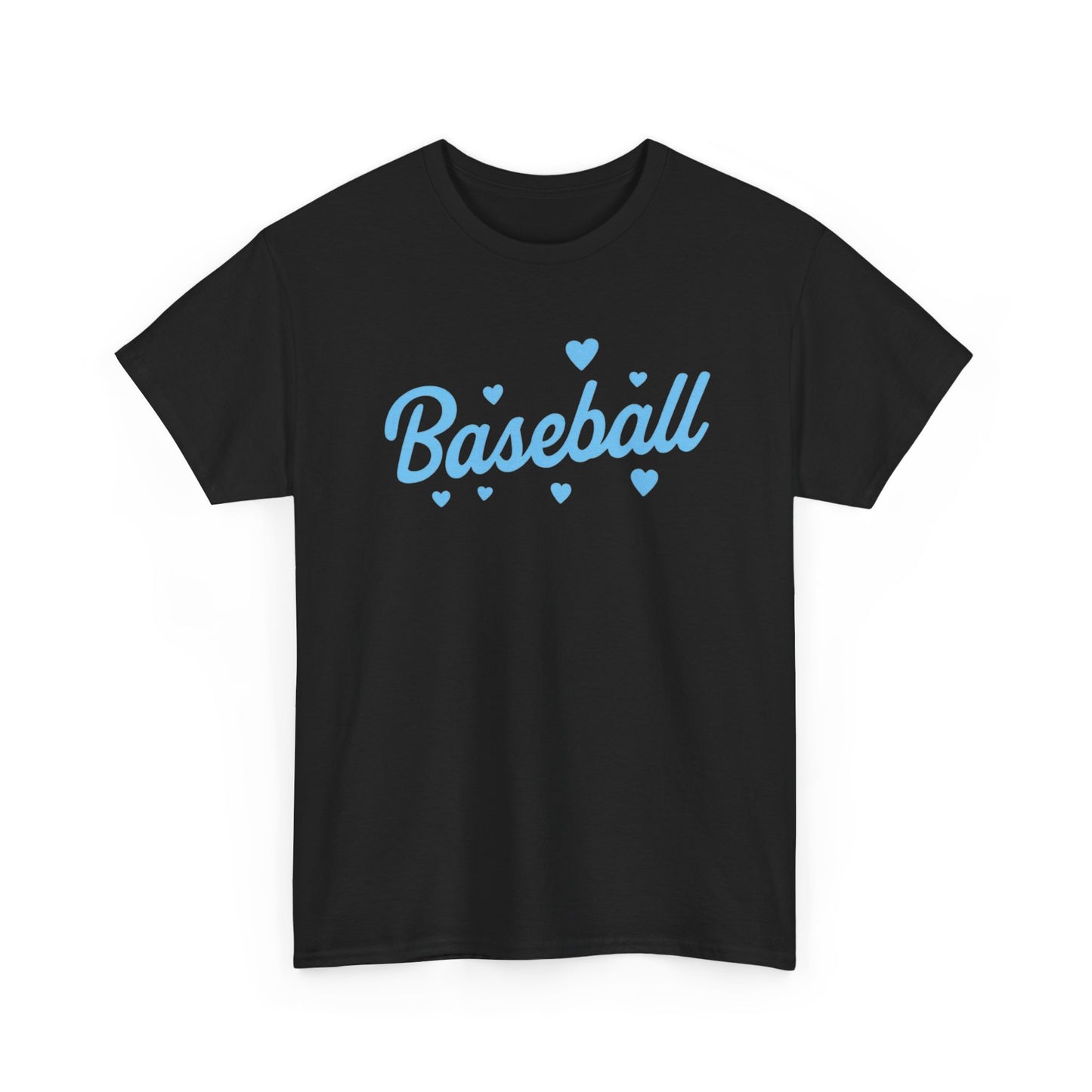 Baseball Heart Tee — Cute Script Baseball Shirt for Fans & Players