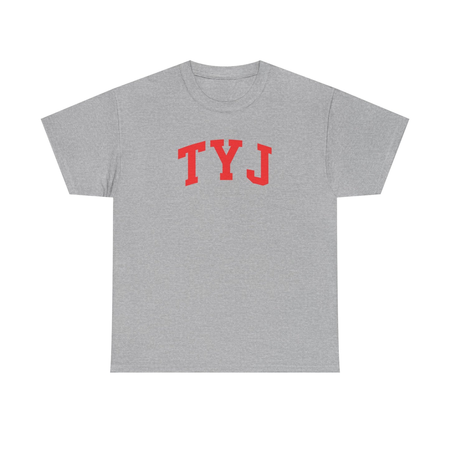 TYJ Arch Logo T-Shirt — Minimal Red College-Style Tee