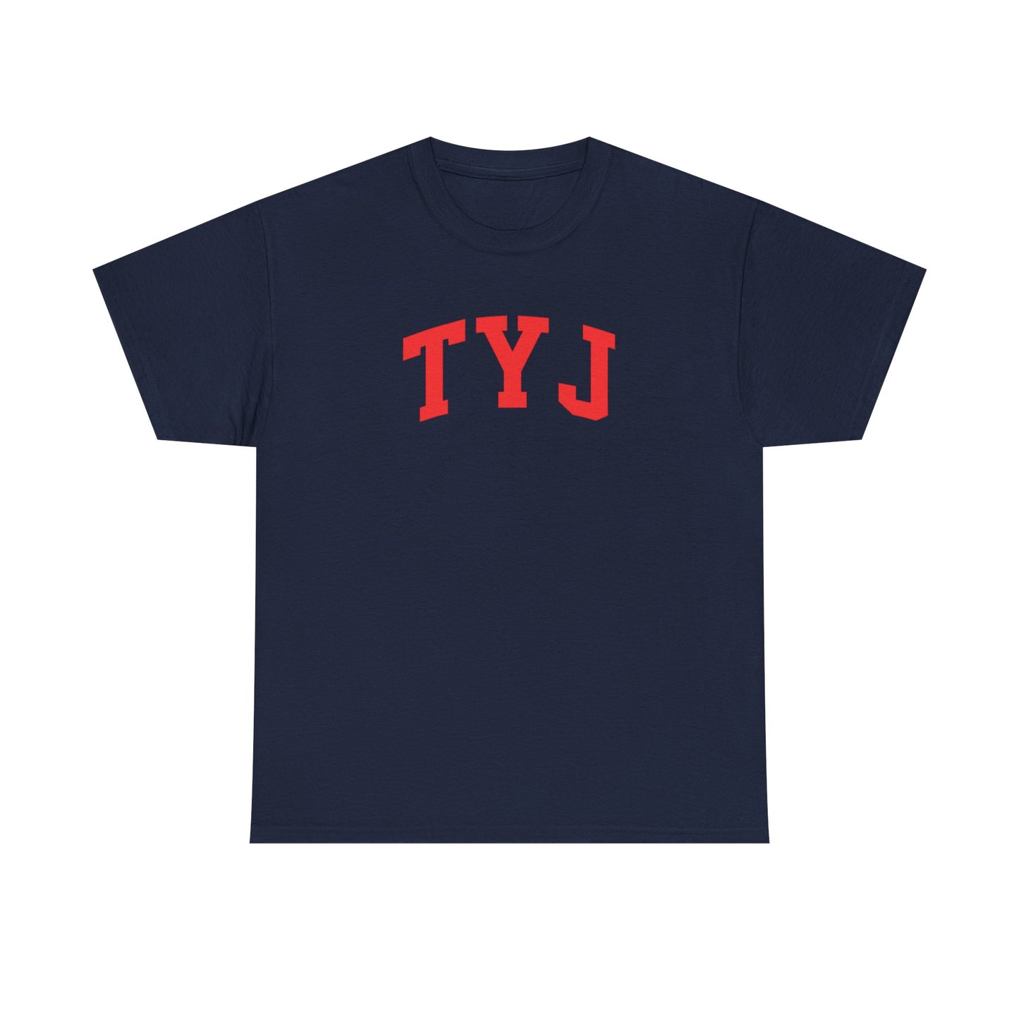 TYJ Arch Logo T-Shirt — Minimal Red College-Style Tee