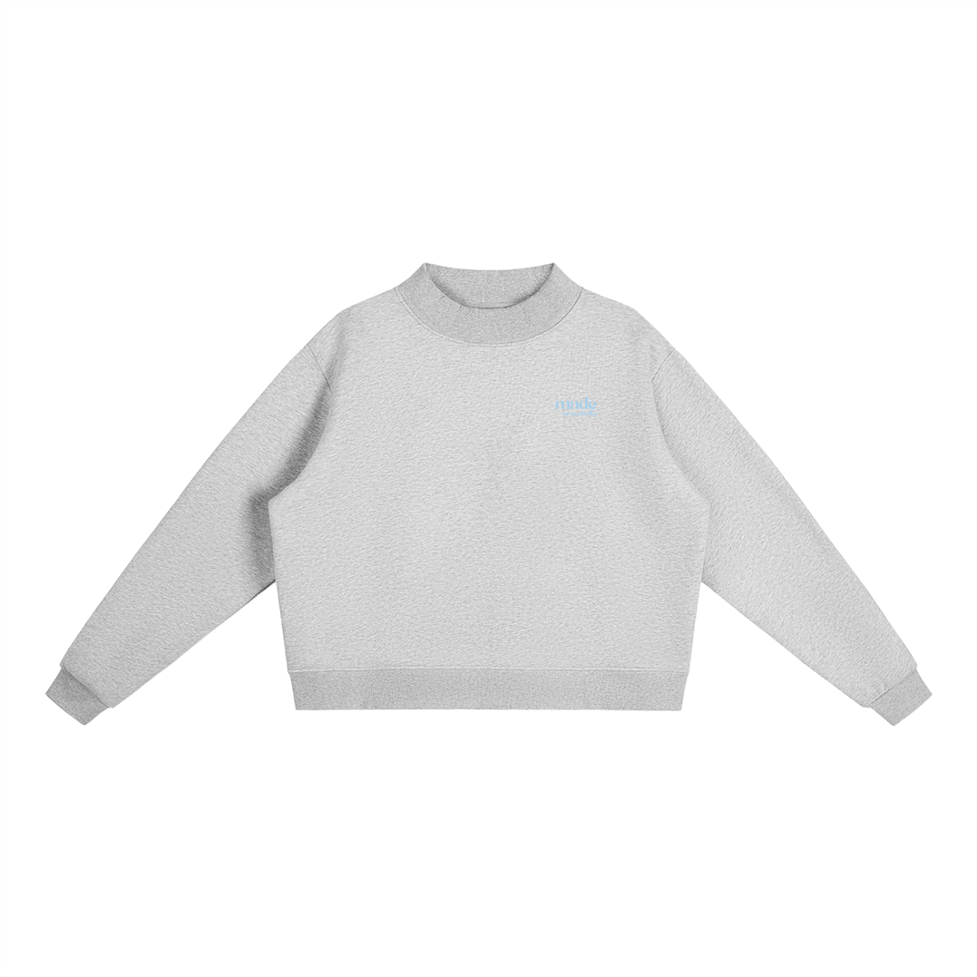 Blue Bikini Logo Essential Fleece Mock-Neck Crew Sweatshirt
