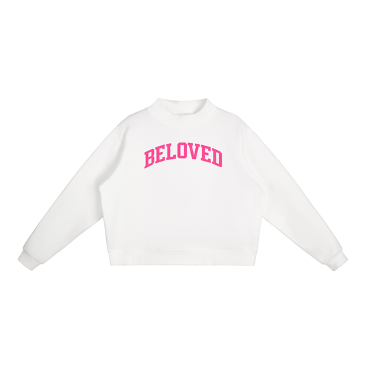 Beloved Essential Fleece Mock-Neck Crew Sweatshirt