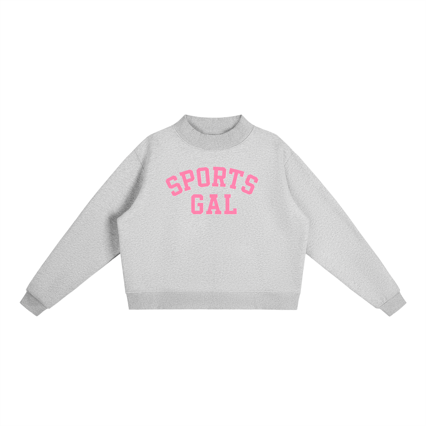 Sports Gal Essential Fleece Mock-Neck Crew Sweatshirt