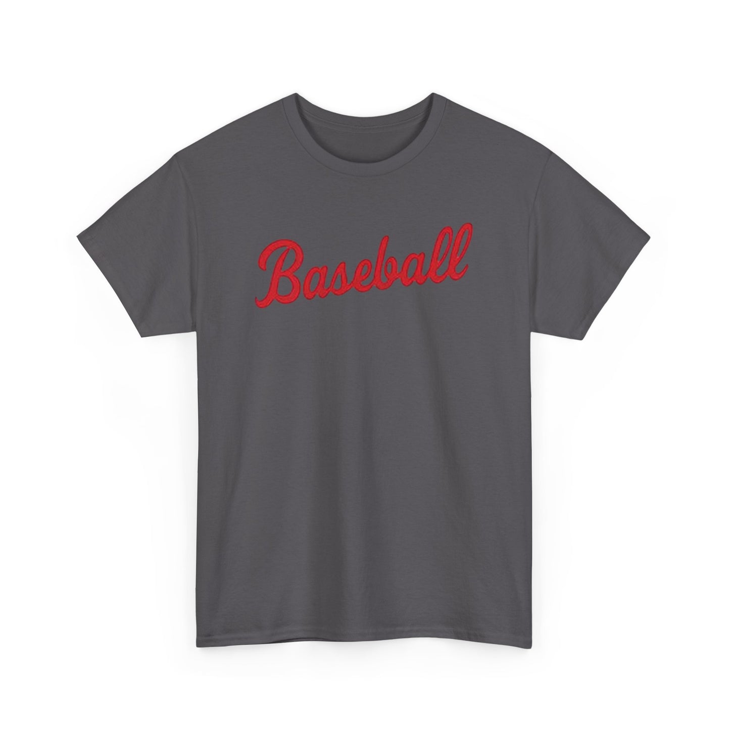 Baseball Script Tee — Retro Red Baseball T‑Shirt