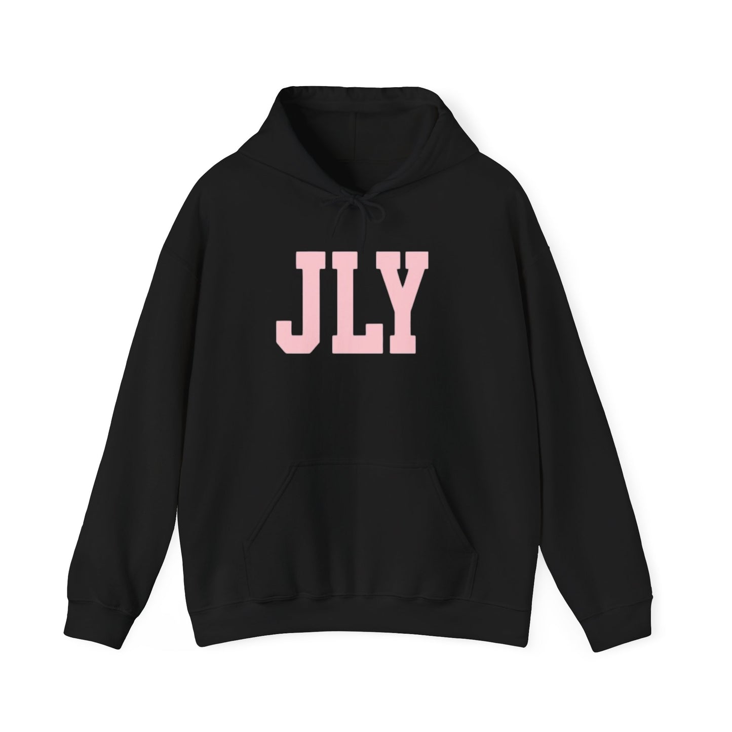 JLY Pink Block Letter Hoodie - Minimal Monogram Pullover