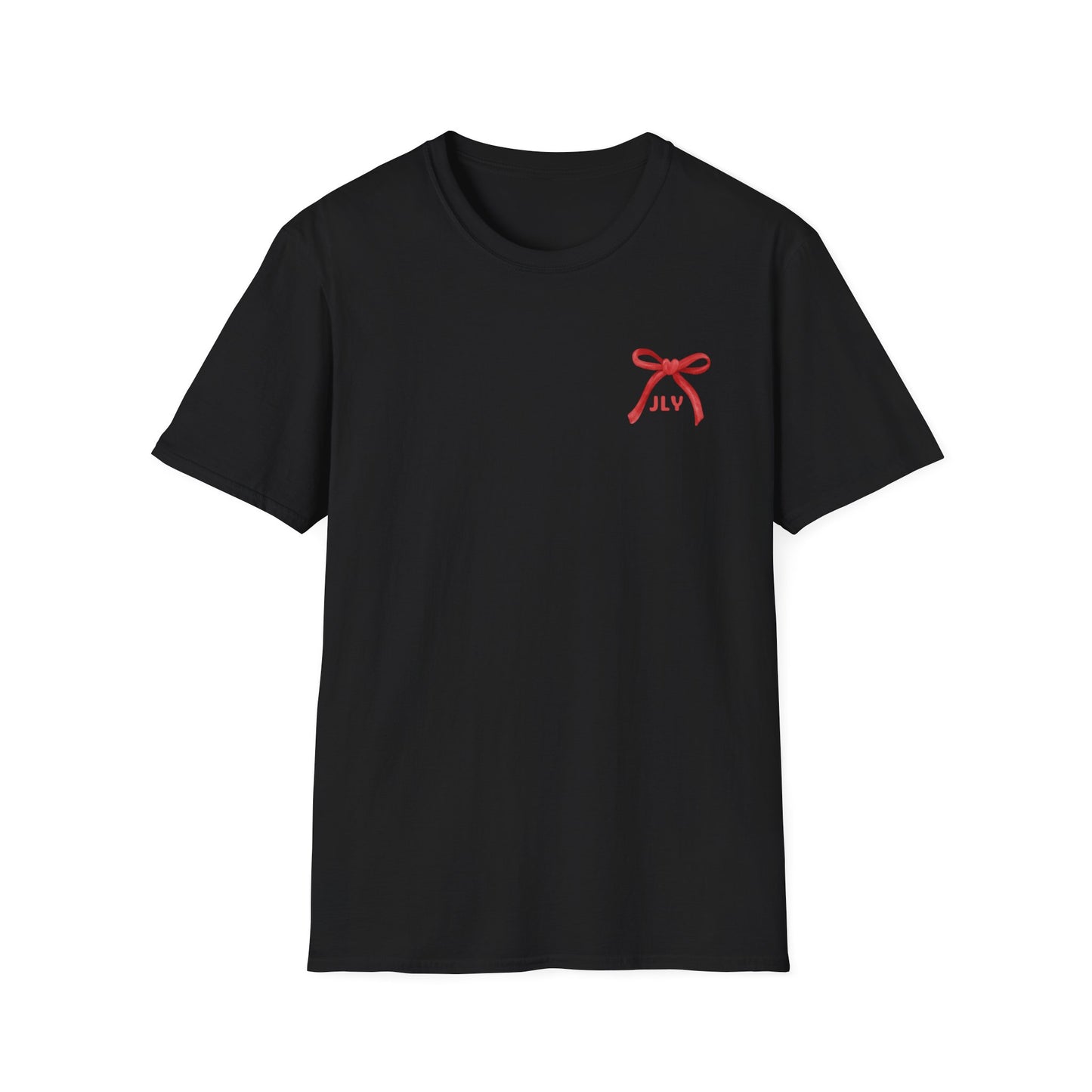T-Shirt — Red Bow "JLY" Graphic Tee