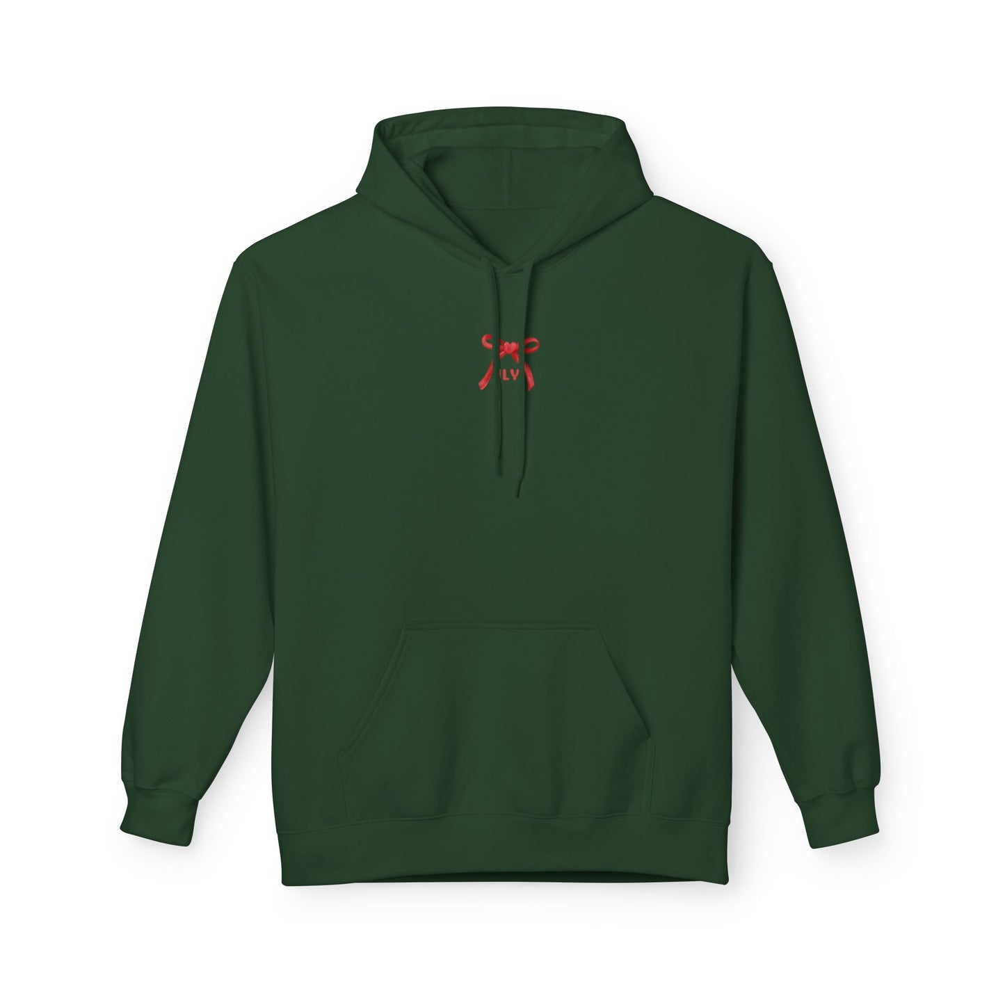 Chic Fleece Hoodie with JLY Bow Design - Perfect for Gift Giving, Cozy Casual Wear, Holiday Celebrations, Unisex Style, Everyday Comfort