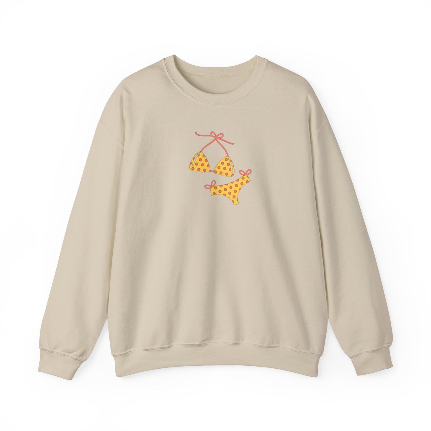 Yellow Polka Dot Bikini Crew neck — Cute Summer Beach Tee