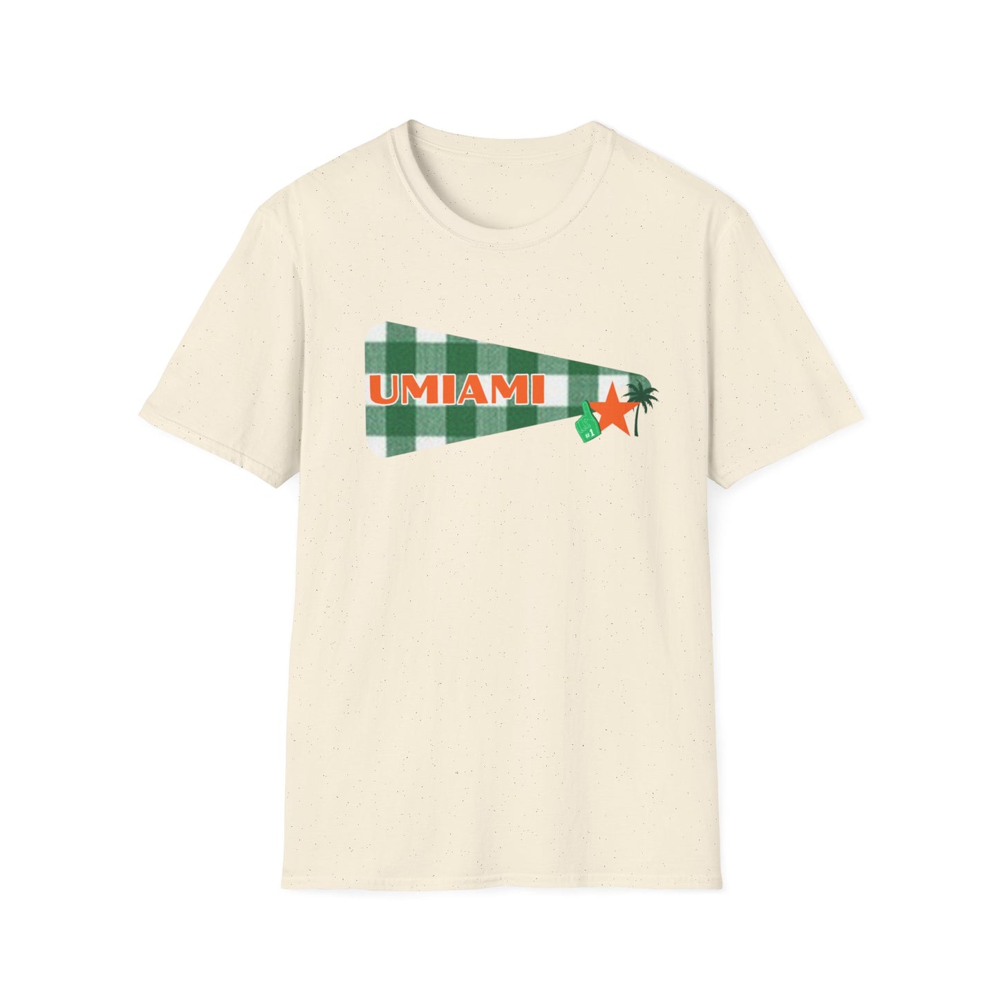 Miami Pennant Graphic T-Shirt — UMIAMI Retro Green & Orange College Tee