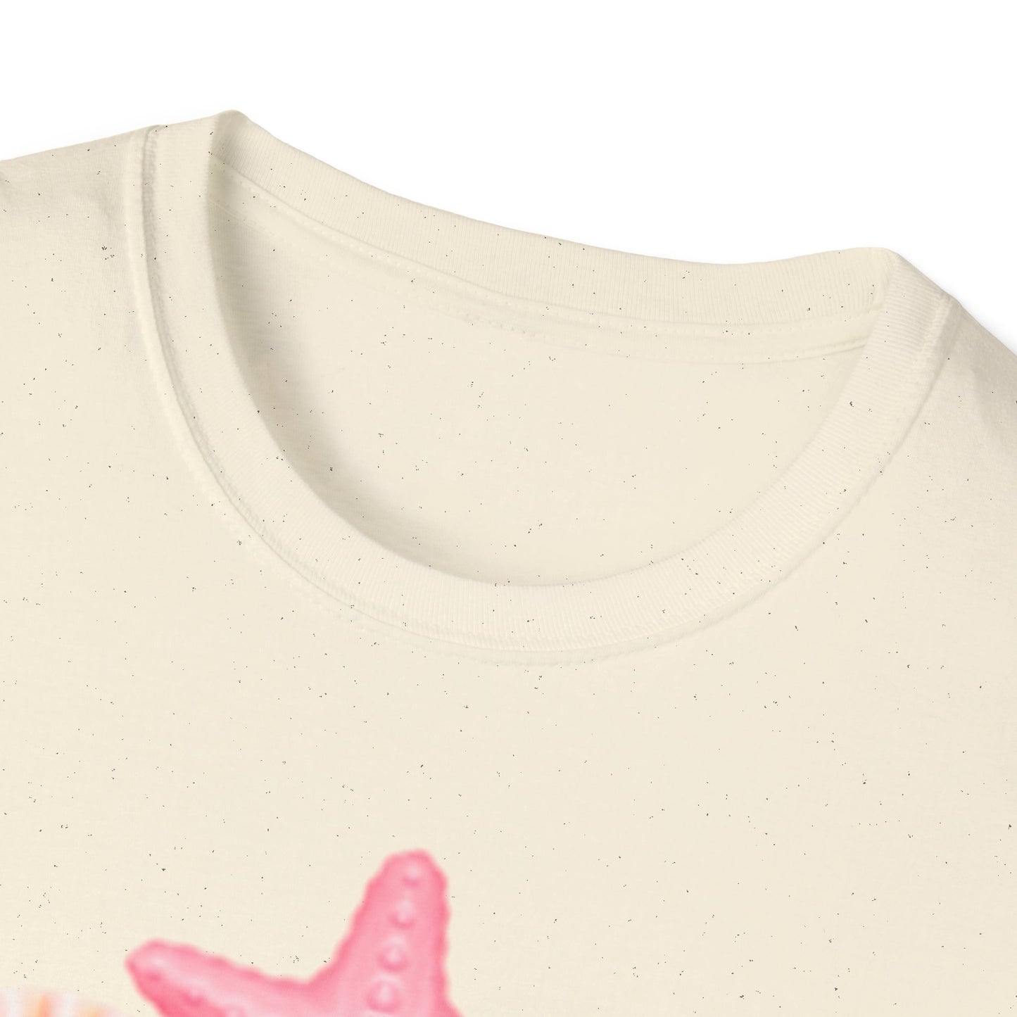 Seashell & Starfish Beach T-Shirt — Pink Coastal Summer Tee