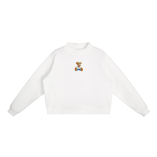 USA Bear Fleece Mock-Neck Crew Sweatshirt