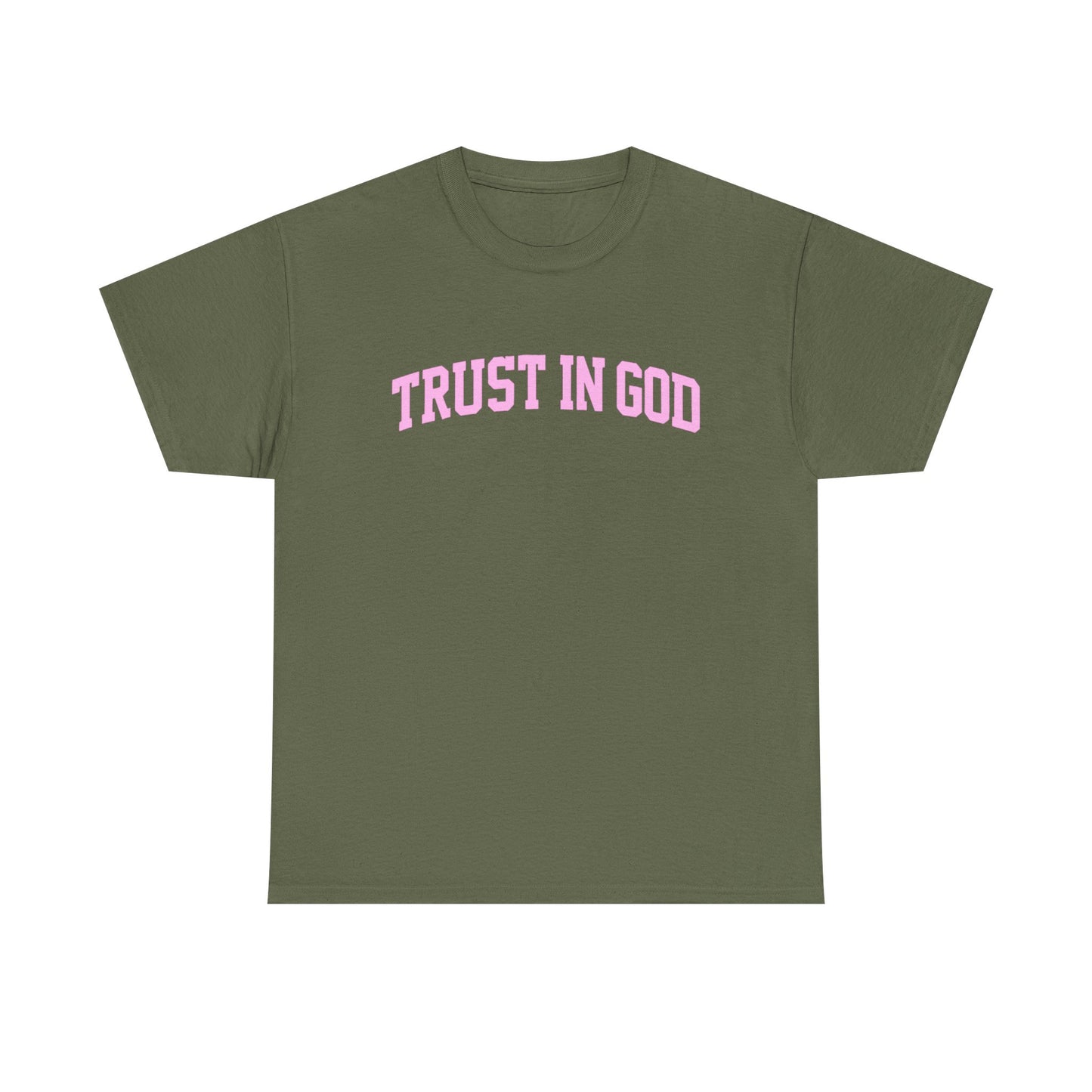 Trust in God Tee — Pink Faith Graphic Shirt