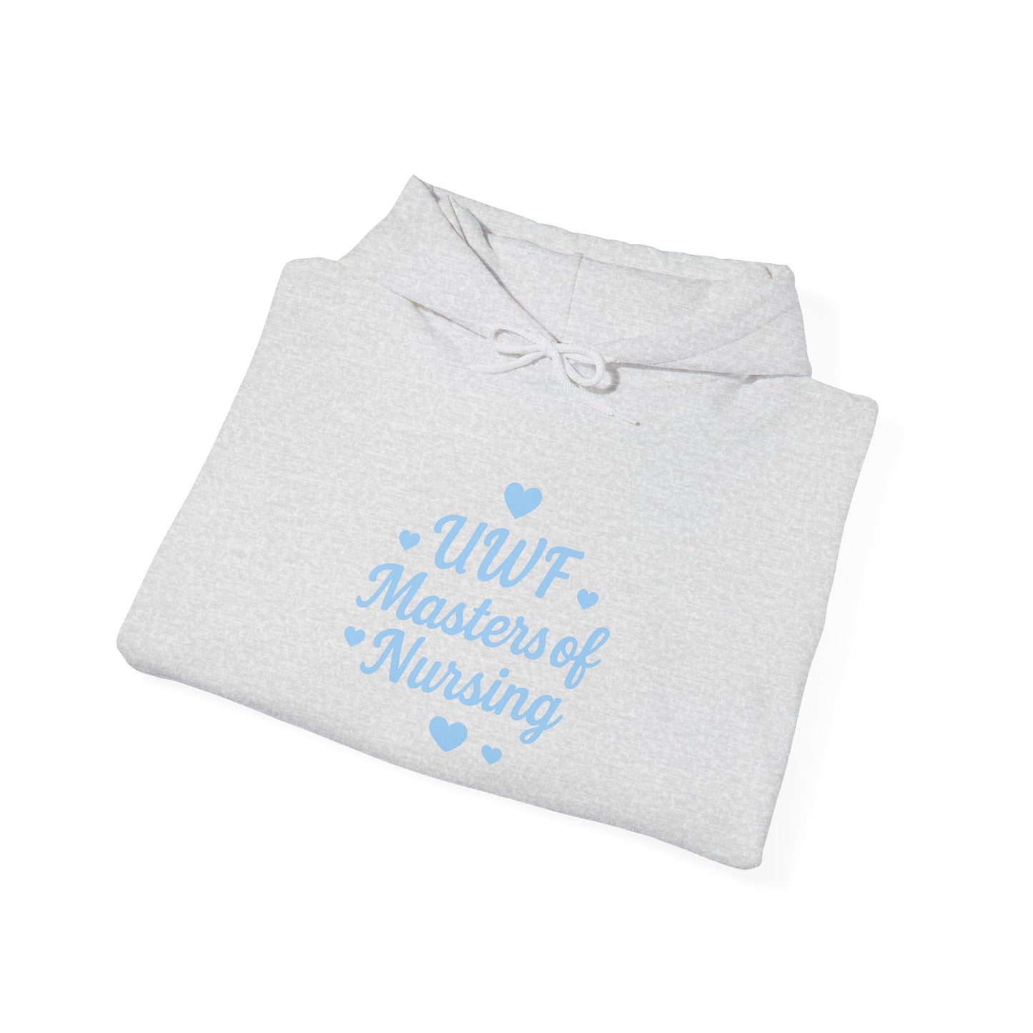 UWF Masters of Nursing Hoodie — Light Blue Heart Nursing School Sweatshirt