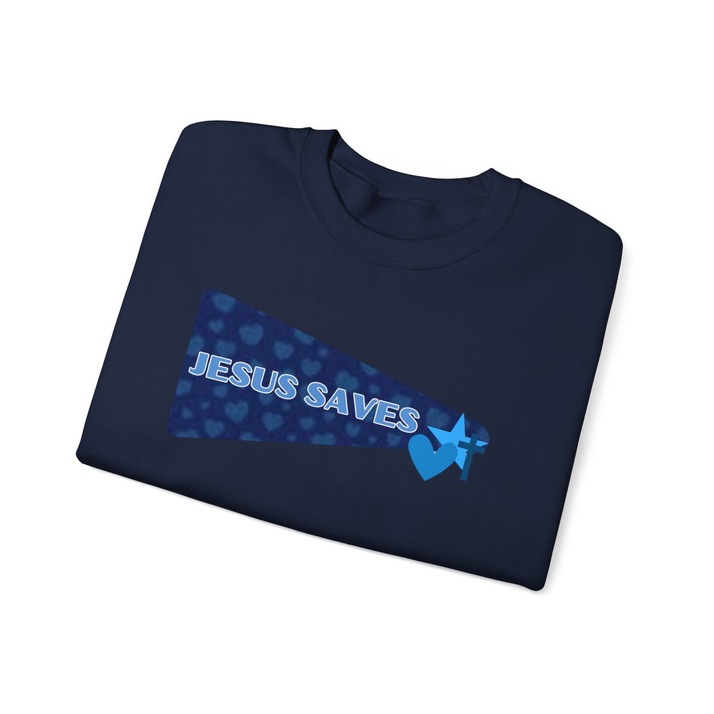 Jesus Saves Crewneck Sweatshirt — Christian Faith Graphic Pullover