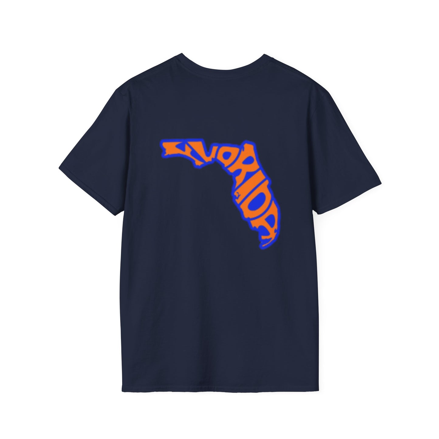 Florida State Outline T-Shirt — Orange & Blue 'Florida' Graphic Tee